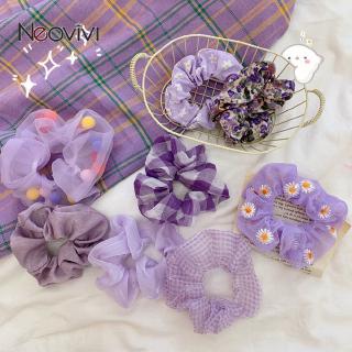 Korean hair rope purple hair band Women Fashion Girl Hair Accessories Daisy Hair Tie