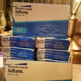 (สั้น 600 เท่านั้น) Bausch &amp; Lomb Softlens 59 รายเดือน (กล่องละ 3 คู่)