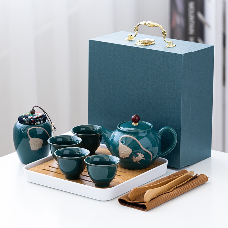 BAIFA ชุดกาน้ำชาเซรามิค ชุดชงชากาแฟ (9ชิ้น/ชุด)