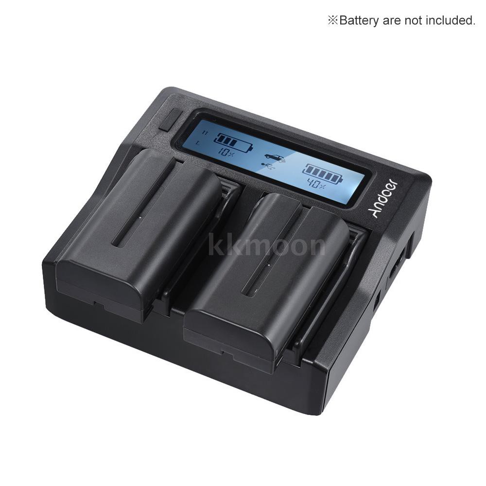 Andoer NP-F970 ที่ชาร์จเเบตกล้อง พร้อมจอเเสดงผล LCD สำหรับ Sony NP-F550/F750/F950/ NP-FM50/FM500H/QM71