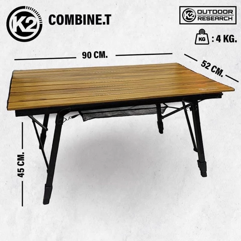 โต๊ะแคมป์ปิ้ง  K2 COMBINE.T โต๊ะอลูมิเนียมลายไม้ โต๊ะอลูมิเนียม โต๊ะพับได้ โต๊ะปรับระดับ (พร้อมกระเป๋าจัดเก็บ) thumbnail 4