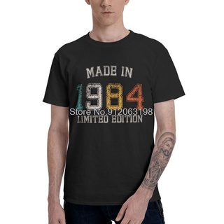 เสื้อยืดแขนสั้น ผ้าฝ้าย พิมพ์ลาย Made In 1984 Brith Year Gift สําหรับผู้ชาย 1984