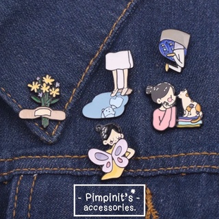 🇹🇭 พร้อมส่ง : 👱🏻‍♀️ เข็มกลัดเซ็ทเด็กผู้หญิง | Little Girl Enamel Brooch Pin Set.