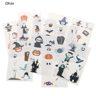 [Dhin] สติกเกอร์รอยสักเรืองแสง ลายแม่มด ฮาโลวีน 10 แผ่น