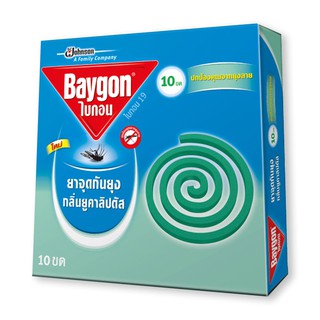 🔥HOT🔥 ไบกอน ยาจุดกันยุง กลิ่นยูคาลิปตัส 5 ขดคู่ x 6 กล่อง Baygon Mosquito Coil Eucalyptus 10 Coils x 6