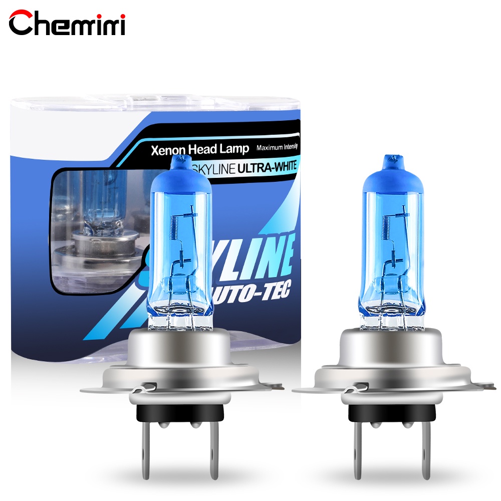 หลอดไฟตัดหมอกฮาโลเจน 55W  H4 H7 H8 H11  12V 5000K สว่างมาก สําหรับรถจักรยานยนต์ รถยนต์ 2 ชิ้น