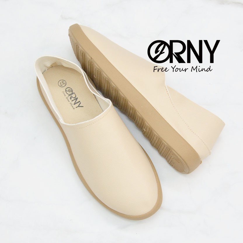 ♥️ของเข้าแล้ว 🌈 OY950 ORNY(ออร์นี่) รองเท้าหนังนิ่ม เหยียบส้นได้ พื้นยางใส่สบาย รองเท้าส้นแบน