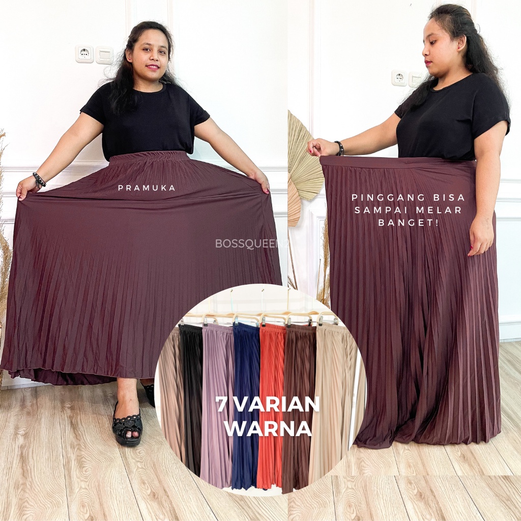 กระโปรงจีบระดับพรีเมียม BIG SIZE XXL 100% Hyget Super / กระโปรงจีบจีบ