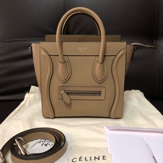 used like very new celine nano luggage dune y.17 fullset