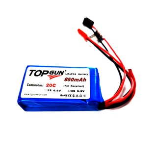 แบตเตอรี่life TOPGUN 850mAh 6.6V 20c ใส่เรือ