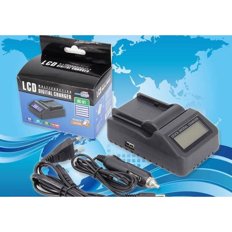 แท่นชาร์จแบตกล้องมีจอ LCD แสดงสถานะแบต Digital LCD Camera Charger For NB-2LH  for Canon EOS 350D 400