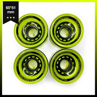 ล้อสำรอง ล้อ Surfskate สีเขียวใส 65X51mm. 80A ล้อใส ล้อสเก็ตบอร์ด ล้อเซิร์ฟ  VELIKA ADDICTED