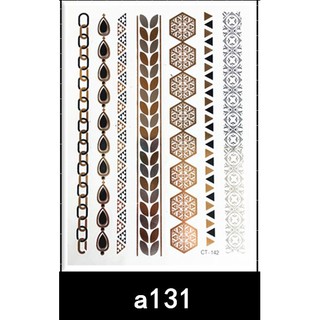 สติ๊กเกอร์ ลายสักโบฮีเมียนสีทอง Gold color Bohemian style Temporary tattoo Tattoo stickers