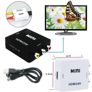 Mini HD 1080P HDTV 2AV Video Converter Box HDTV to RCA AV/CVSB L/R Video Support NTSC PAL Output HDMI TO AV Adapter