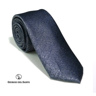 Giorgio Del Sarto Necktie Size Slim Grey with Fabric Texture เนคไทสีเทาลายพื้นมีเท็กเจอร์ #2