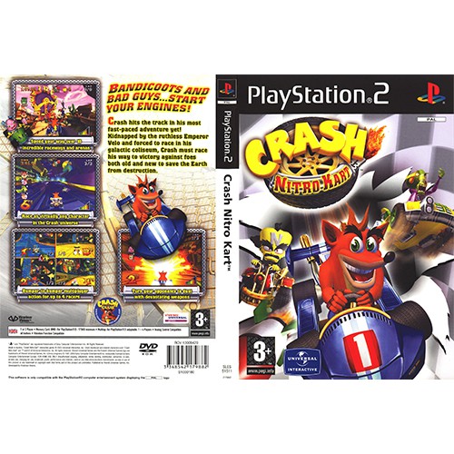 แผ่นเกมส์ PS2 (ส่งไว) เกมแนวขับรถแกล้งกันไล่ยิงกัน  Kart Racing เล่นได้2คน
