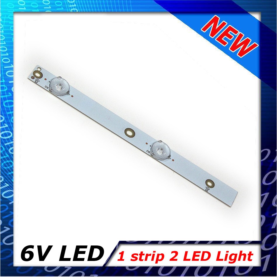 6V Backlight LED TV Lamp- ไฟแบ็คไลท์สากล (32-65 นิ้ว) 1 แถบ 2 ไฟ LED