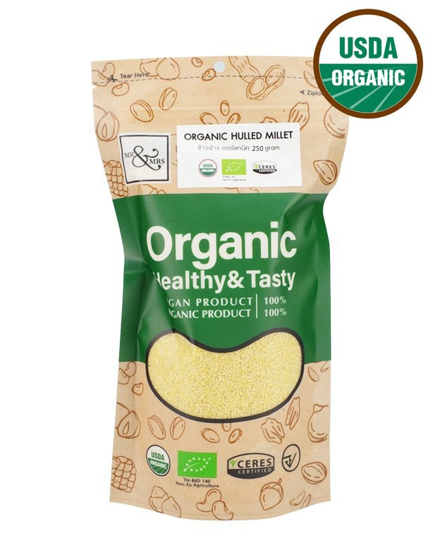 Mr. & Mrs. 250g ข้าวฟ่าง ออร์แกนิค ตรามิสเตอร์แอนด์มิสซีส Hulled Millet ข้าวฟ่าง (250g)