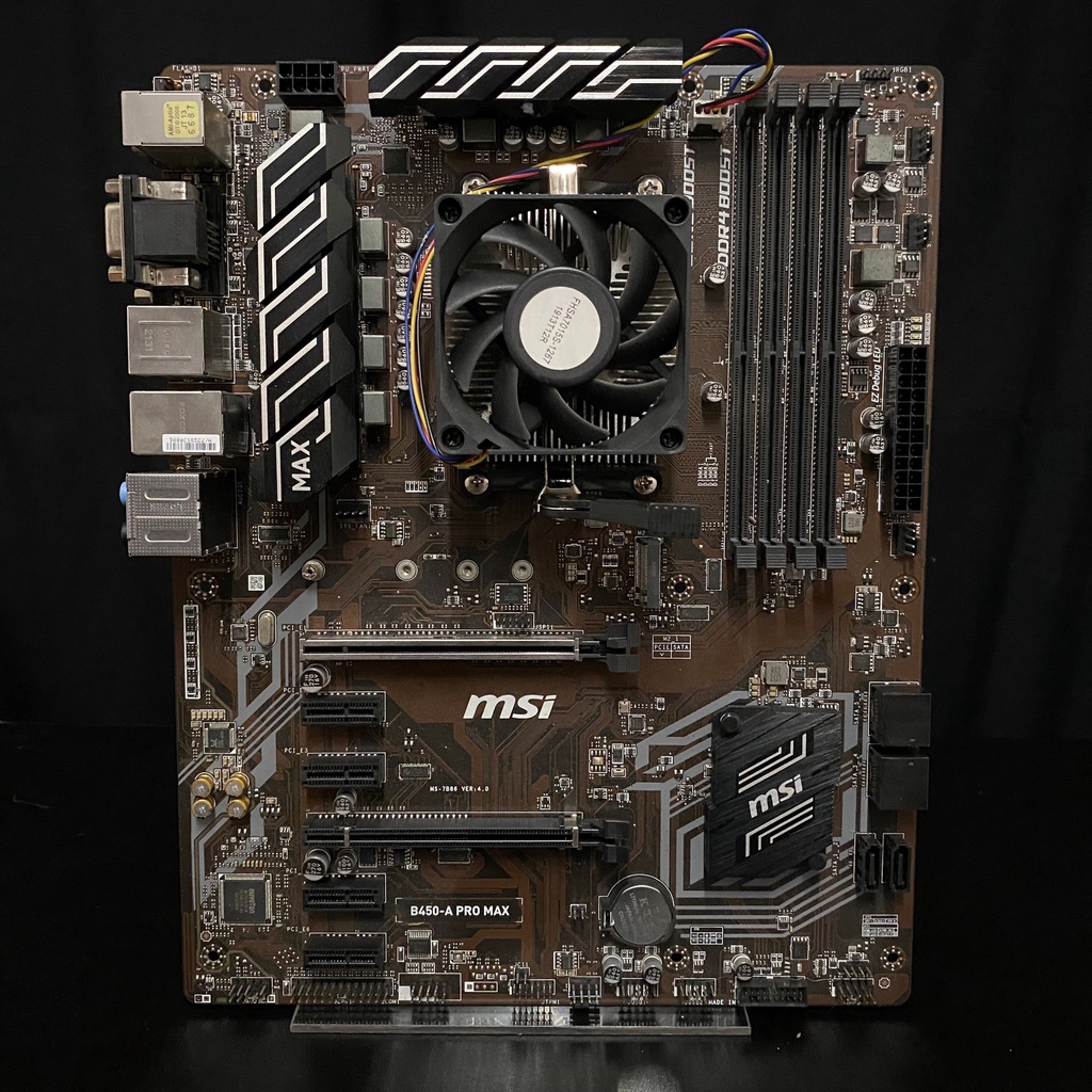 CPU AMD AM4 ATHLON 3000G  พร้อม MB MSI B450-A PRO MAX ไม่มีเพจหลัง ชุดเชต ซีพียู เมนบอร์ด