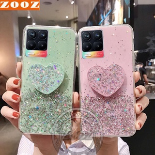 Realme 8 7 5G X7 Pro C25 C21 C20 C17 7i Narzo 30A Bling Glitter Star Silicone Case Luxury Foil Powder Soft Cover Crystal Protective Shine Phone Casing for  Realme 8 8Pro 7 7Pro X7 X7Pro 7i C 25 21 20 17 Narzo30A + Heart Stand Popsocket Kickstand