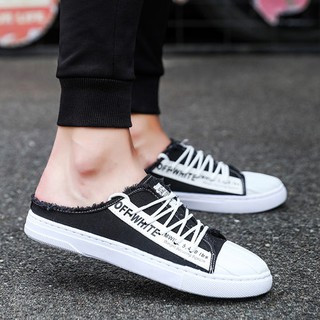 พร้อมส่ง size43,44 รองเท้าผ้าใบผู้ชายใส่สบาย  (สีดำ)