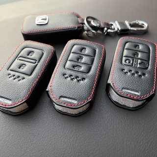 เคสกุญแจรีโมท Honda City / Civic / Accord / Hrv / 2ปุ่ม /3ปุ่ม /4ปุ่ม เคสกุญแจรถ ซองหนังแท้ ซองหนังใส่กุญแจ (โลโก้โลหะ)