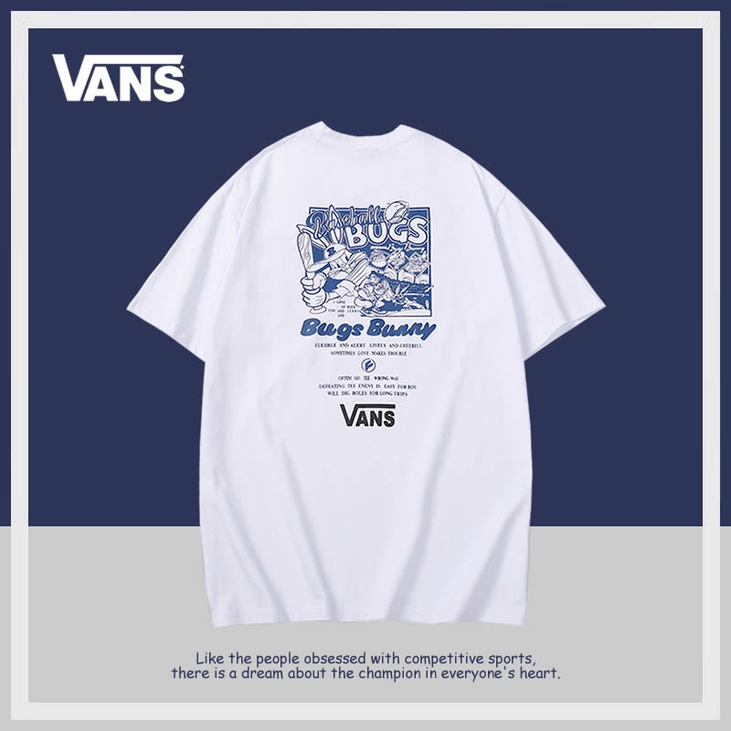 เสื้อยืดแขนสั้น คอกลม ผ้าฝ้าย แบบบาง ลาย Bugs Bunny แฟชั่นฤดูร้อน สําหรับผู้ชาย และผู้หญิง