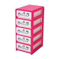 เก๊ะลิ้นชักขนาดเล็ก PAWIN 5 ชั้น ลายเพนกวินน่ารัก เก็บเครื่องเขียน เครื่องสำอางค์ ต่างหู แหวน ให้เป็