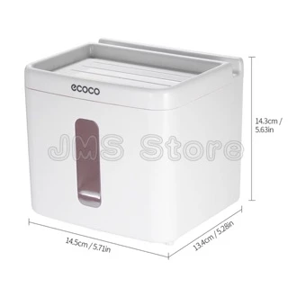 ecoco กล่องใส่ทิชชู กล่องเก็บของในห้องน้ำ ติดผนัง Mini E1612