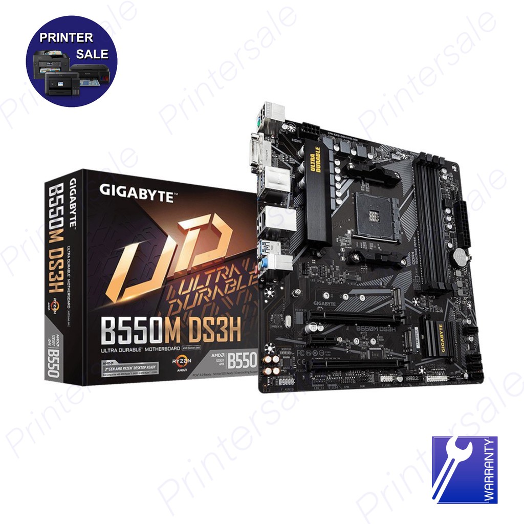 (AM4) GIGABYTE B550M DS3H ของใหม่ ล้อตใหม่ ไม่เคยผ่านการใช้งาน รับประกัน synnex , gigabyte thailand