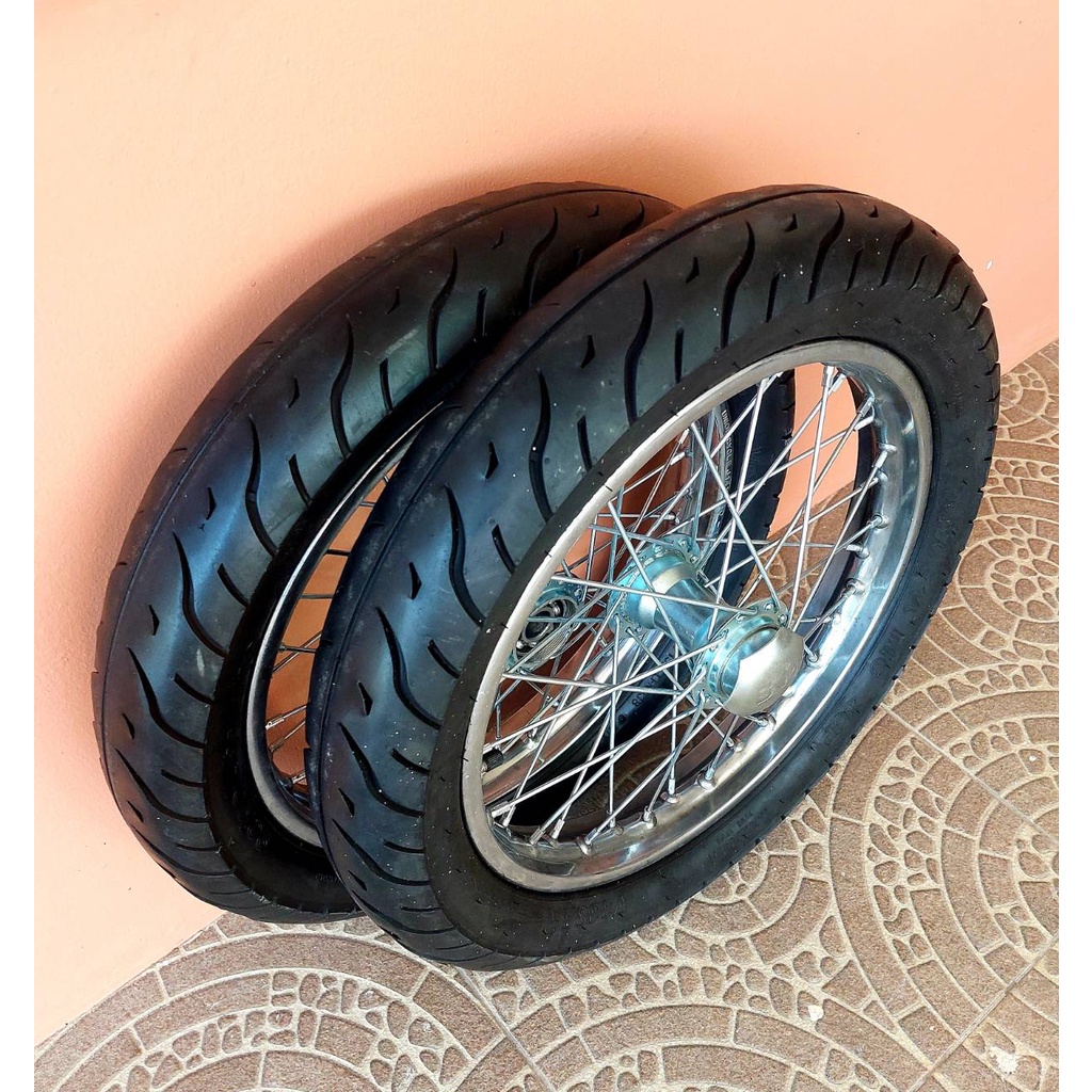 ล้อรถเข็น 14 นิ้ว อะไหล่ครบชุดพร้อมใช้งาน ( 1 คู่ ) รุ่นยางมือสองสภาพดี - รูปที่ 3