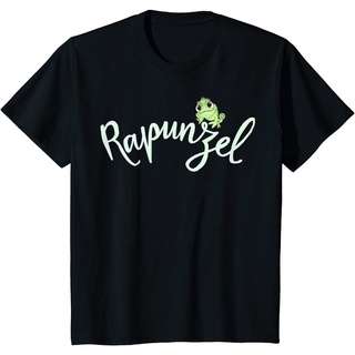 เสื้อยืดผ้าฝ้ายพรีเมี่ยม เสื้อยืด พิมพ์ลายกราฟฟิค Disney Tangled Pascal on Rapunzel Cursive