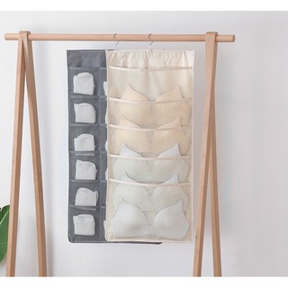 Through Grids Wardrobe Hanging Bag Bra Storage Bag Sock storage bag