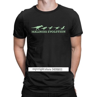 เสื้อยืดท็อป ผ้าฝ้าย ลาย Malinois Evolution สไตล์วินเทจ แฟชั่นฮาราจูกุ สําหรับผู้ชายS-5XL