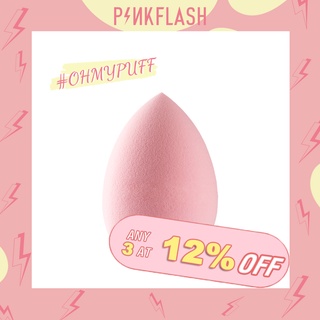 PINKFLASH ฟองน้ำแต่งหน้า ทรงหยดน้ำ สีชมพู