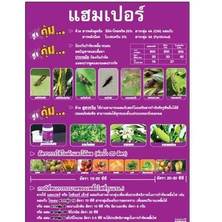 แฮมเปอร์ 1 ลิตร อิมิดาโคลพริด 25%+ไบเฟนทริน 5% ได้ผลจริงในการกำจัดเพลี้ย-หนอน เพลี้ยจักจั่น เพื่อการลดปัญหาการดื้อยา