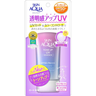 Rohto โรห์โต้ SKIN AQUA ครีมกันแดดโทนอัพยูวีเอสเซ้นส์ SPF50+ 80g b1378