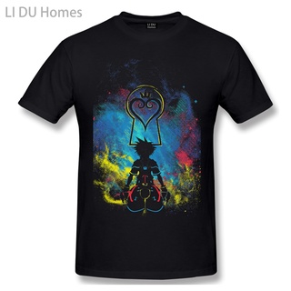 Lidu เสื้อยืด ผ้าฝ้าย 100% พิมพ์ลายกราฟฟิค Kingdom Hearts ขนาดใหญ่ สําหรับผู้ชาย