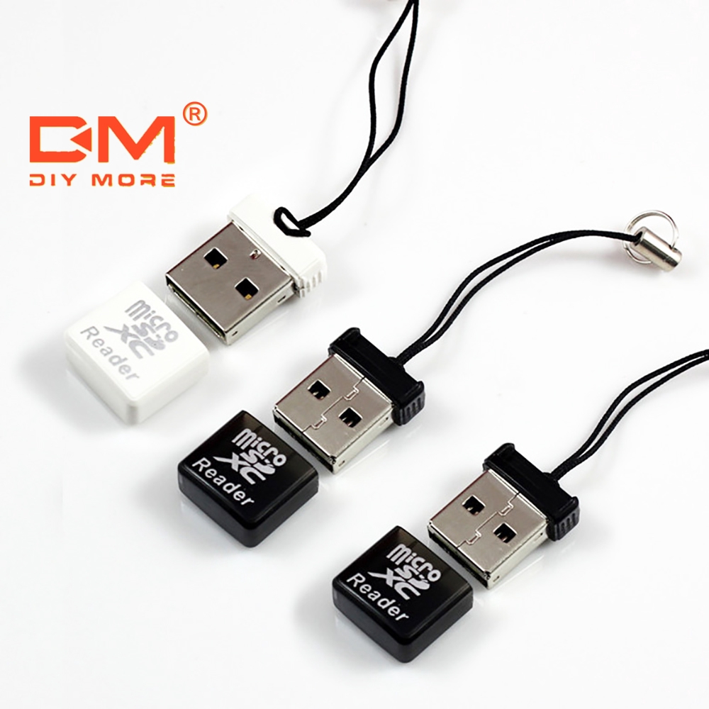 DIYMORE อะแดปเตอร์เครื่องอ่านการ์ดหน่วยความจำมินิ TF ความเร็วสูง USB2.0 Micro SD XC แบบพกพา