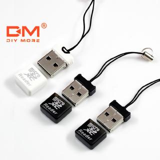 DIYMORE อะแดปเตอร์เครื่องอ่านการ์ดหน่วยความจำมินิ TF ความเร็วสูง USB2.0 Micro SD XC แบบพกพา