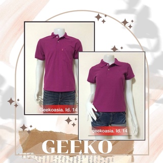 เสื้อโปโลกวาง Geeko แท้ 100%  ชาย/หญิง ID14 สีม่วงมะปราง