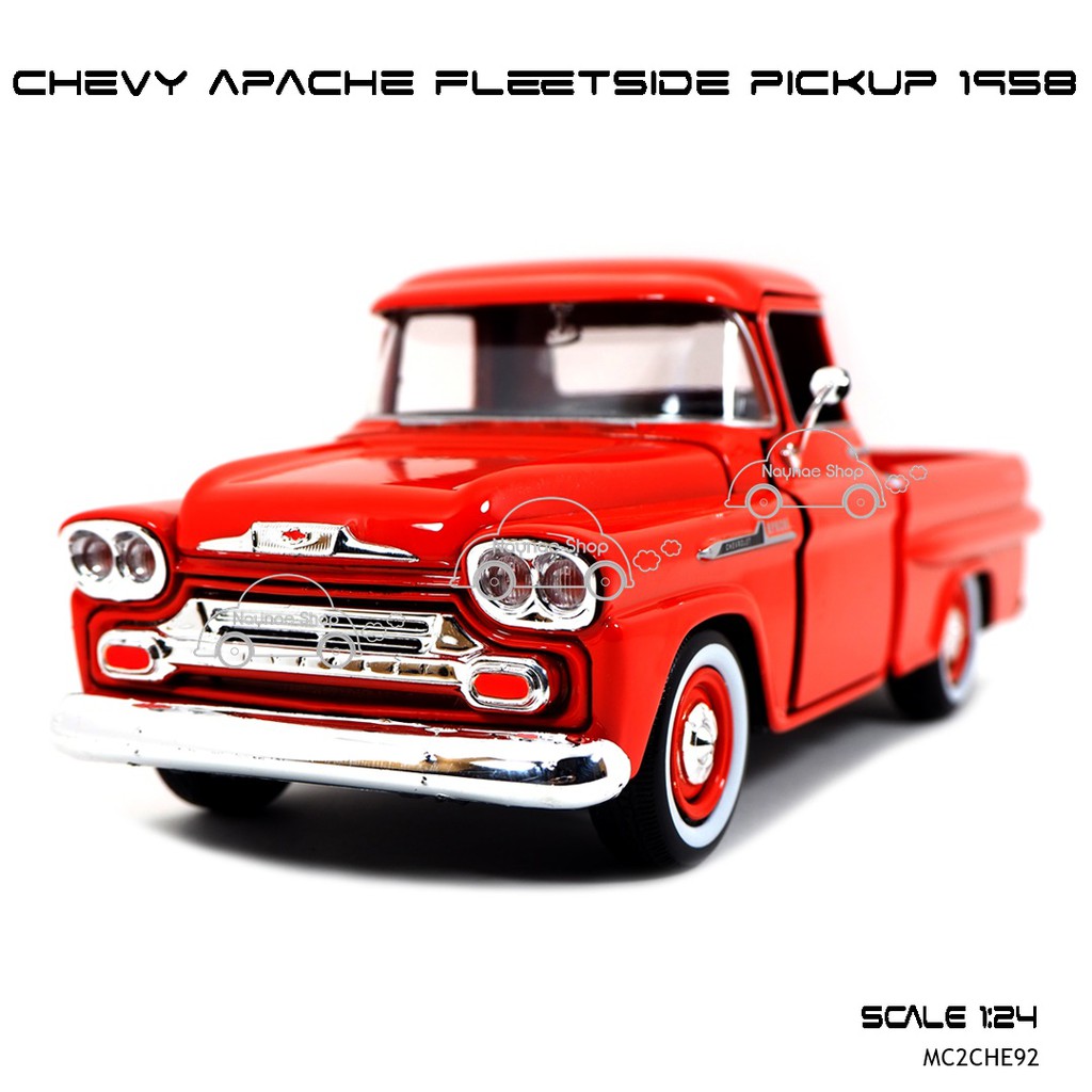 โมเดล รถกระบะ คลาสสค Chevy Apache Fleetside Pickup 1958 สสม Scale 124 - bumper cars roblox id code