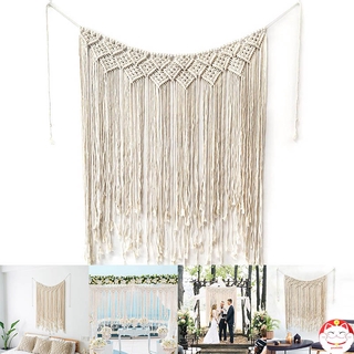 HANDMADE Macrame พรมผ้าฝ้ายแฮนด์เมดขนาดใหญ่สําหรับแขวนตกแต่งผนัง