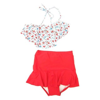 Easy Swim ชุดว่ายน้ำ Two Piece - สีขาว/แดง