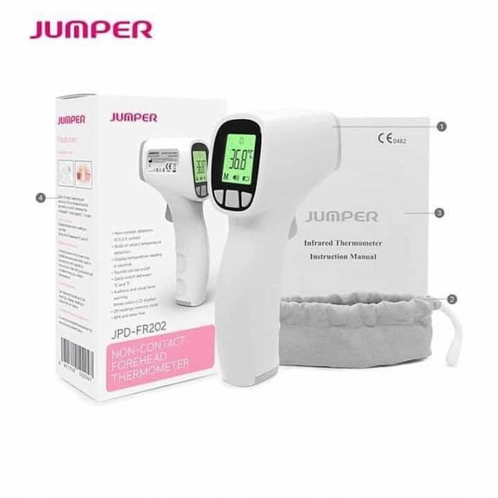 มีรับประกัน*เครื่องวัดอุณหภูมิทางหน้าผากแบบอินฟราเรด JUMPER Non-Contact Infrared Thermometer รุ่น JPD-FR202 มีรับประกัน