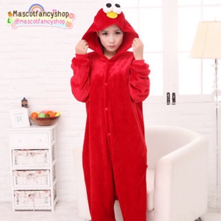 [มี COD] ชุดนอนมาสคอต เอลโม่ elmo สีแดง