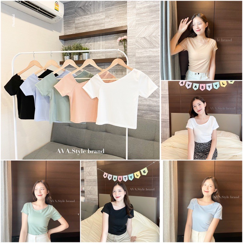 Ida Top เสื้อคอเฉียง มีแขน ไม่รัดตัว👏🏻