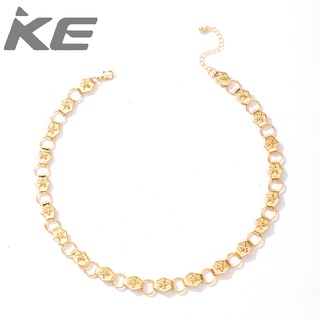 Creative Necklace Geometric Circle Heart Letter Long Necklace Multi-Rice Bead Pearl Necklace f