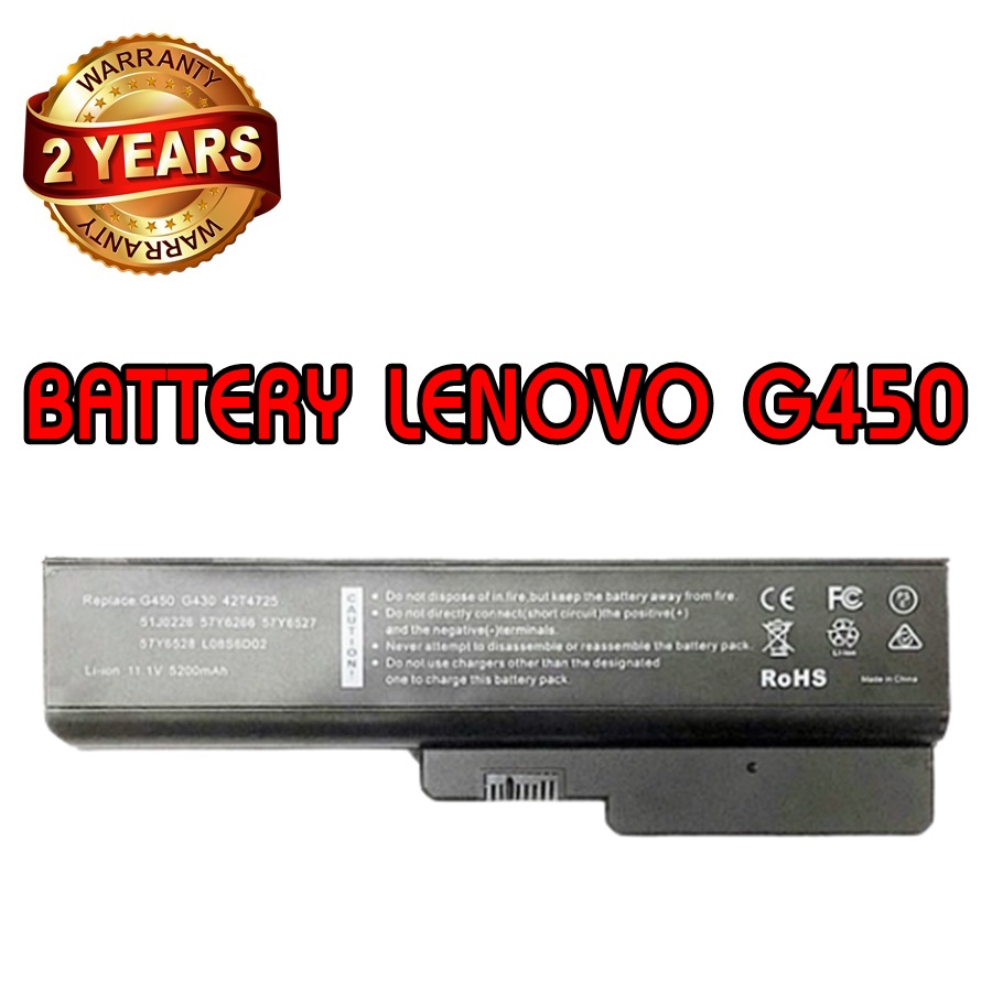 รับประกัน 2 ปี BATTERY LENOVO G450 แบตเตอรี่ เลอโนโว L08S6C02 L08S6D02 L08L6Y02 L08S6Y02