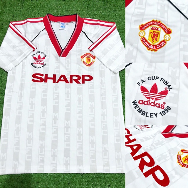 เสื้อแมนเชสเตอร์ยูไนเต็ด  ชุดเยือนสีขาว (Manchester United Away 1988 F.A.CUP FINAL WEMBLEY)